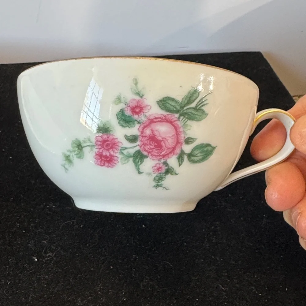 Vintage Royal Crown,  2 oz. Tea Cups and Saucers + Desert plate (3 piece set)